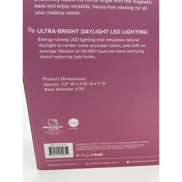 Impressions Vanity for Hello Kitty LED Handheld Mirror with Stand ~BRAND NEW~ - Picture 7 of 9